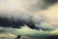 ships in a storm 1860 Romantic Ivan Aivazovsky Russian